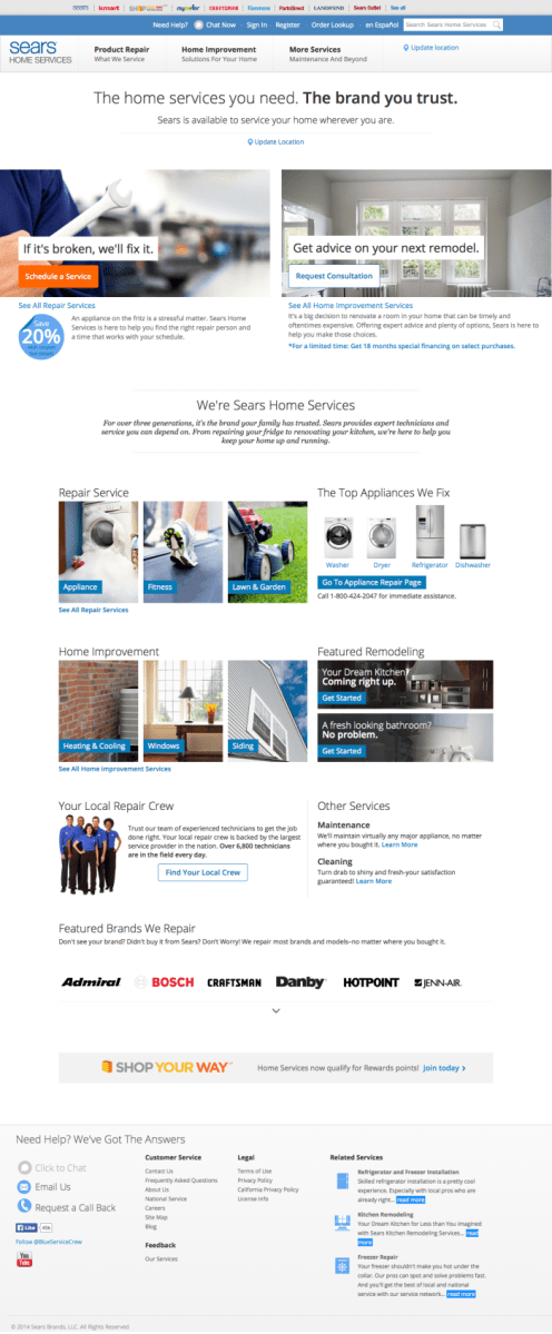 Worked with development team to determine content opportunities for the home services page. Team implemented new content plans and did content development work.